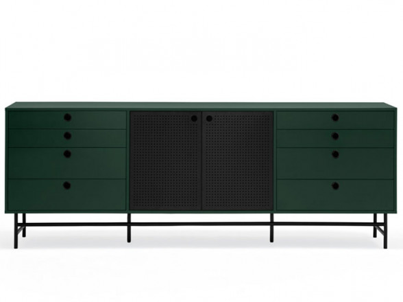 Aparador negro y verde para salón