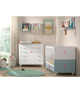 ▷ Dormitorio de bebé con cuna y armario en Jaén
