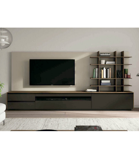 Salón moderno con panel para TV