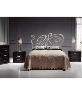 Mobiliario de forja para dormitorios en Madrid | Muebles Valencia ® Acabado  Blanco Pátina - P. Vargas Ancho del Cabecero 135 cm (Colchones de 190 cm)
