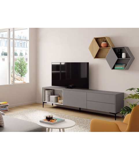 mueble tv con estantes