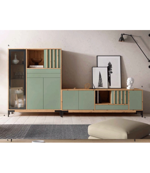 mueble tv y aparador con cristal