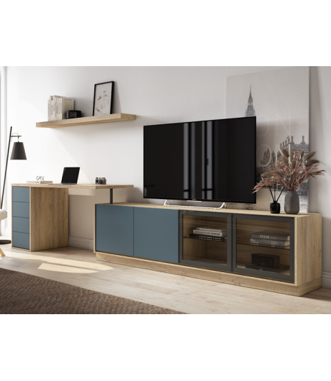Salón con zona de teletrabajo en Muebles Valencia