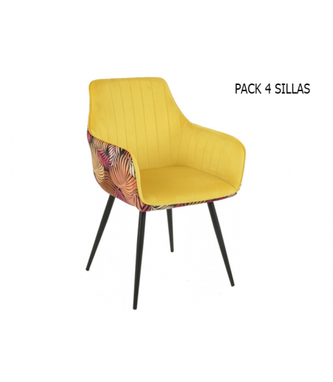 Silla terciopelo amarillo