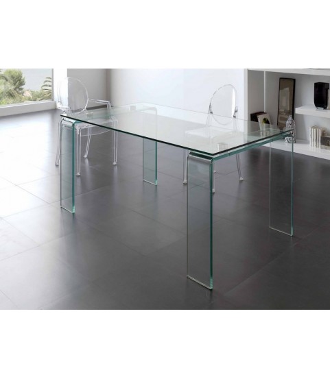 Mesa de comedor de cristal