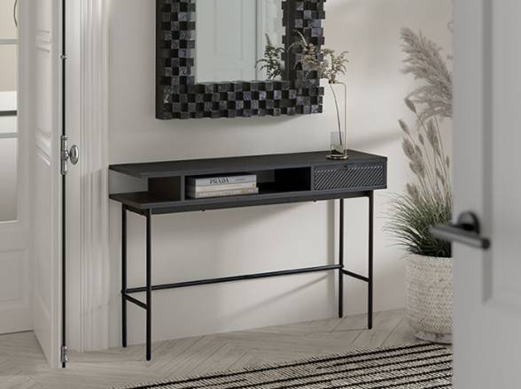 Recibidor en color negro para entradita en oferta
