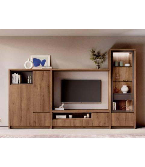 mueble tv con vitrina en tienda de muebles Madrid