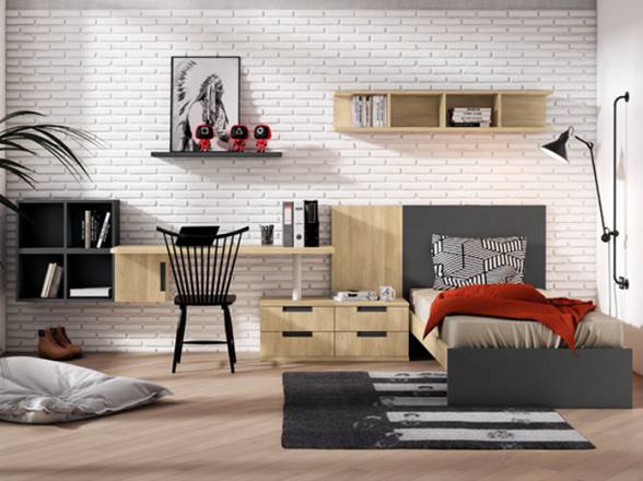 dormitorio juvenil con escritorio