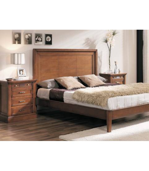 cabecero de madera con mesitas 4 cajones