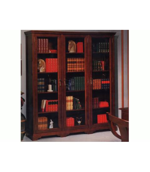 librería clásica con puertas de cristal