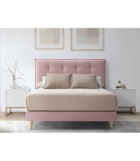 cabecero tapizado rosa-pink en tienda Muebles Valencia
