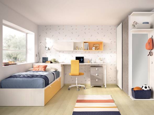 cama nido con escritorio en tienda Muebles Valencia