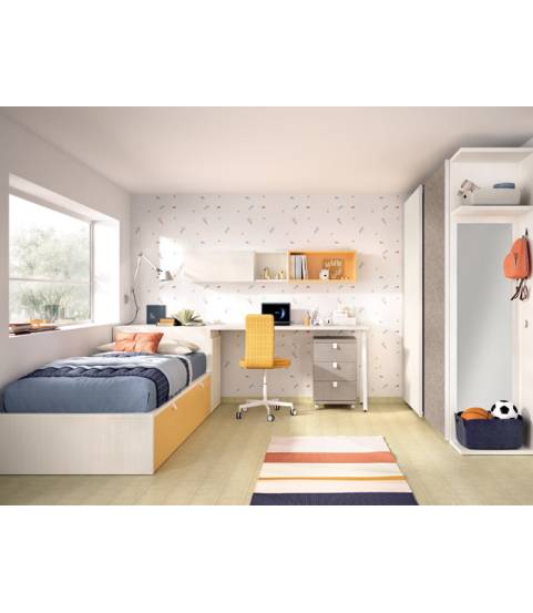 cama nido con escritorio en tienda Muebles Valencia