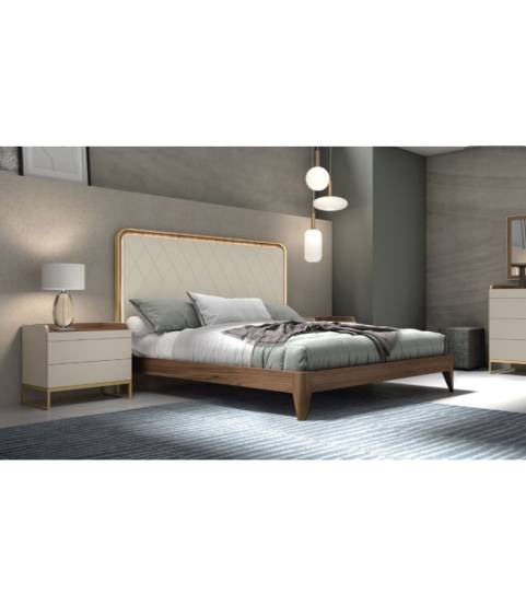Dormitorio contemporáneo de madera elegante en Valencia