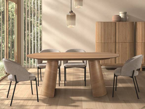 Mesa comedor fija Roble