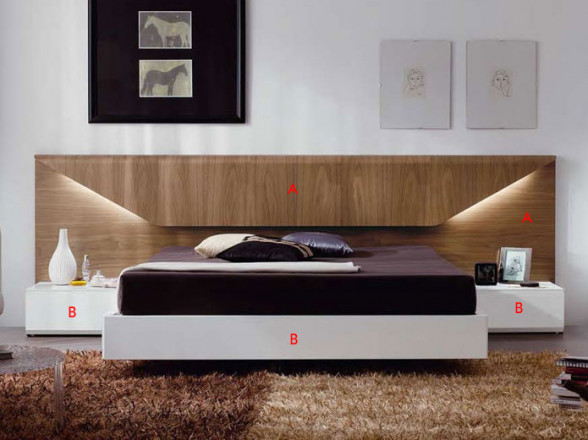 Dormitorio moderno con mesitas