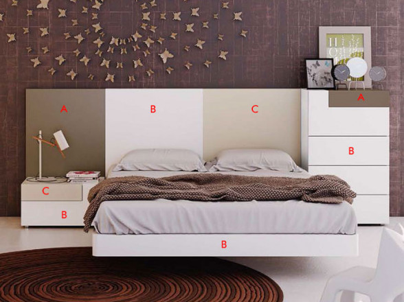 Dormitorio con cabecero moderno