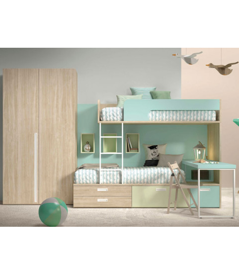 Dormitorio Juvenil con Cama Tren