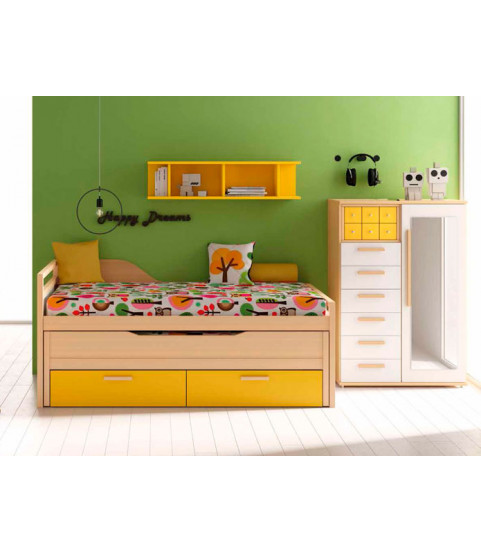 Dormitorio juvenil de estilo nórdico en Madrid