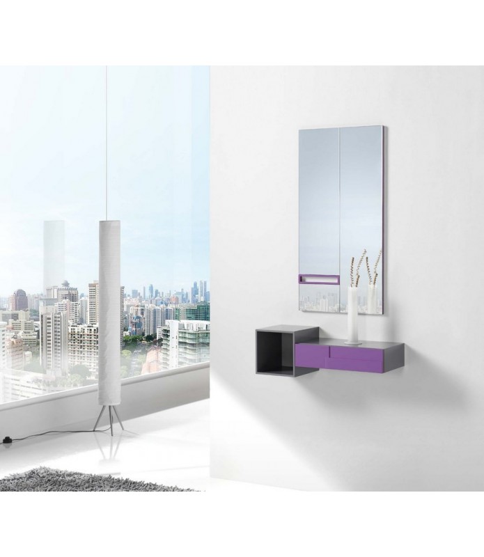 Mueble recibidor moderno con espejo