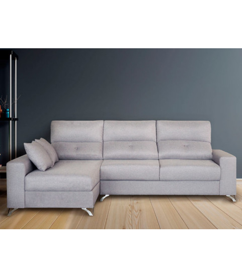 Sofá chaiselongue tapizado en Muebles Valencia