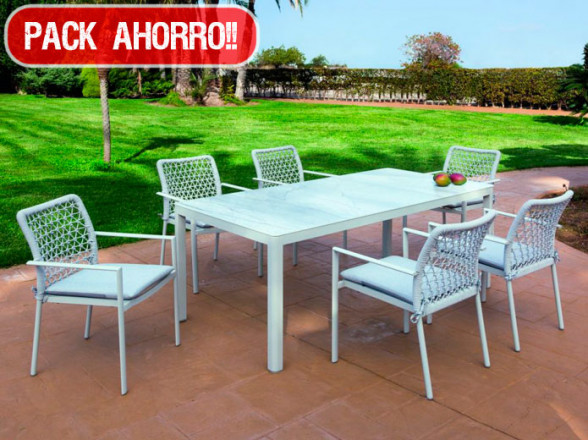 Conjunto de comedor para exterior, apto para jardines y terrazas