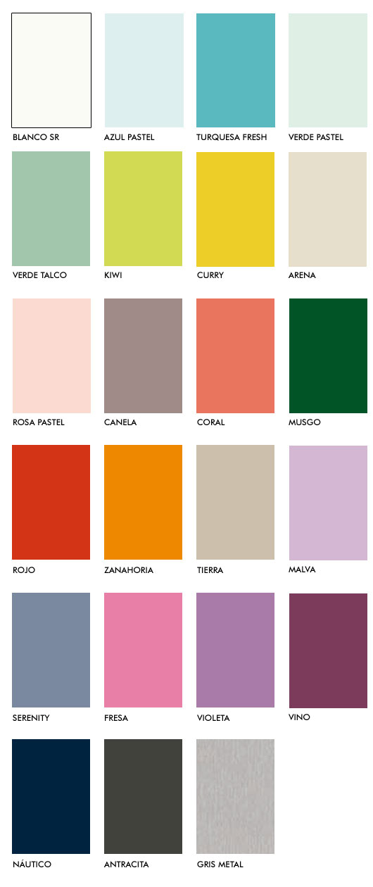 Colores Unicolores del Catálogo Sonrie de Muebles Orts