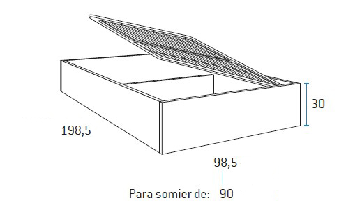 Bañera con somier elevable para habitaciones juveniles de Glicerio Chaves
